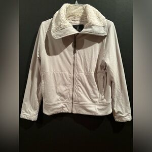 Prana Fleece Lined Large Collar Soft Cream Teddy Jacket